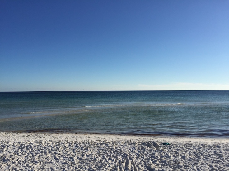The Gulf of Mexico was very calm this November afternoon. A view from the beach in Fort Walton, Florida